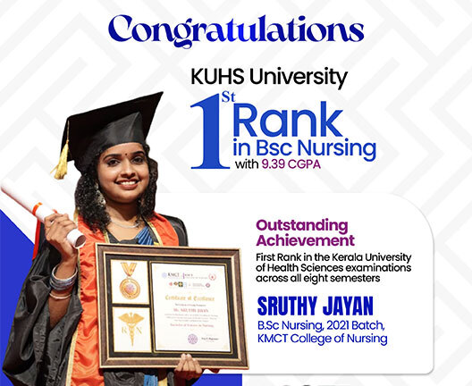 Sruthy Jayan Secures 1st Rank in KUHS B.Sc. Nursing | KMCT